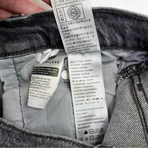 Levi's 501 High Rise Button Fly jean shorts gray - 25 - Picture 9 of 10